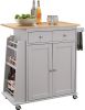 ACME Tullarick Kitchen Cart, Natural & Gray YF(D0102HECN4G)