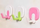 2-Pack Strong Adhesive Wall Hooks Kitchen Bathroom Bedroom Hangers, Square Green(D0101HR4957)