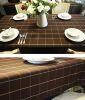 Fashion Classical Style Table Linens Cotton Grid Tablecloth(130x180 CM)-Coffee(D0101H57PT7)