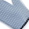 Set of 2 Transparent Oven Mitts Clear Polka DOT Silicone Cotton Lining Heat Resistant Waterproof Washable Kitchen Oven Gloves for BBQ Grilling Baking(