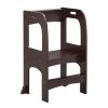 Kitchen Helper Step Stool for Kids and Toddlers, Children Standing Tower for Kitchen Counter, Wooden Toddler Two-Step Learning Stool(D0102HPSSY7)