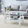 110*60*45.5cm Double-Glazed Dining Table Stainless Steel Table Legs(D0102HXQRGX)