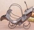 Wine Holder Stainless Steel Wine Rack Modern Metal Wine Rack Fish A(D0101HRMYAW)