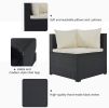 9-piece Outdoor Patio Large Wicker Sofa Set, Rattan Sofa set for Garden, Backyard,Porch and Poolside, Gray wicker(D0102HPKD4A)