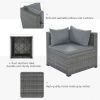 9-piece Outdoor Patio Large Wicker Sofa Set, Rattan Sofa set for Garden, Backyard,Porch and Poolside, Gray wicker(D0102HPKDNU)