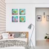 Bathroom Wall Decor Kitchen Wall Decoration Sea Turtle Octopus Goldfish Hippocampus Wall Art Painting Ocean Beach Decor-4 Panel Canvas Prints Wall Pic