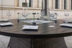 Brown Wicker Patio Firepit  Dining Table (Table Only)(D0102HXV1K2)