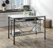 Mera Kitchen Island, White Cultured Stone & Gray Finish(D0102HECN3U)