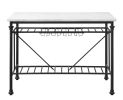 Mera Kitchen Island, White Cultured Stone & Gray Finish(D0102HECN3U)