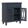 31.5'' Wood Accent Buffet Sideboard Storage Cabinet with Doors and Adjustable Shelf, Entryway Kitchen Dining Room(D0102HPKD9Y)