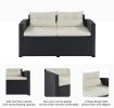 9-piece Outdoor Patio Large Wicker Sofa Set, Rattan Sofa set for Garden, Backyard,Porch and Poolside, Gray wicker(D0102HPKD4A)