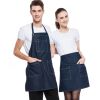 Stylish Unisex Jeans Cooking Apron Halt Top Kitchen Aprons Chefs Cook Apron(D0101H5CDVV)
