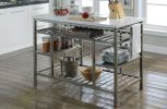 ACME Lanzo Kitchen Island (Counter), Marble & Antique Pewter YF(D0102HECNUU)