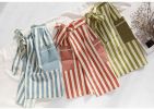 Linen Cloth Adult Kitchen Clean Apron Small Fresh Striped Skirt Apron Light Blue(D0101HR222W)