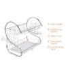 2 Tier Dish Drying Rack Drainer Stainless Steel Kitchen Cutlery Holder Shelf(D0102HHJJNW)