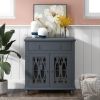 31.5'' Wood Accent Buffet Sideboard Storage Cabinet with Doors and Adjustable Shelf, Entryway Kitchen Dining Room(D0102HPKD97)