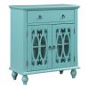 31.5'' Wood Accent Buffet Sideboard Storage Cabinet with Doors and Adjustable Shelf, Entryway Kitchen Dining Room(D0102HPKDSW)
