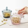 Colorful Embossed Glass Candy Jars with Lids(D0102HPK7HY)