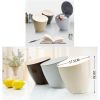 Desktop Waste Basket Office Trash Kitchen Storage Barrel Waste Bin Chocolate(D0101H50U0W)