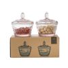 Colorful Embossed Glass Candy Jars with Lids(D0102HPK7HY)