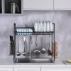 Stainless Steel Single Layer, Inner Length 90cm Kitchen Bowl Rack Shelf(D0102HEVY1Y)
