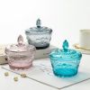 Colorful Embossed Glass Candy Jars with Lids(D0102HPK7HY)