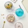 Colorful Embossed Glass Candy Jars with Lids(D0102HPK7HG)