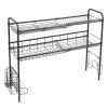 Over Sink Dish Rack, 2 Tier Stainless Steel Dish Rack Rustproof Durable Above Kitchen Sink Shelf Dish Drainer, Silver(D0102HEVGCU)