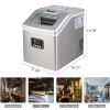 Kitchen Appliances Ice Maker of HZB-18F/120W/40Lbs/115V/60Hz Stainless Steel Household Silver(D0102HPSX7A)