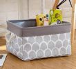 Fabric Portable Storage Basket Kitchen Snack Toy Debris Storage Box, Gray Petals(D0101HRFTGU)