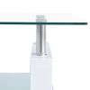 110*60*45.5cm Double-Glazed Dining Table Stainless Steel Table Legs(D0102HXQRGX)