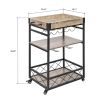 Bar Serving Cart Home Mobile Kitchen Serving cart,Industrial Vintage Style Wood Metal Serving Trolley RT(D0102HP8ABG)