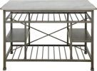 ACME Lanzo Kitchen Island (Counter), Marble & Antique Pewter YF(D0102HECNUU)