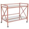 Glenwood Park Glass Kitchen Serving and Bar Cart(D0102HEGHHV)