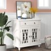 31.5'' Wood Accent Buffet Sideboard Storage Cabinet with Doors and Adjustable Shelf, Entryway Kitchen Dining Room(D0102HPKDSV)