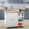 Kitchen Island Cart Wood Kitchen Islands with Large Trolley Cart with Large Cabinet, Towel Rack, Kitchen and Dining Room Utensils Organizer on Wheels(