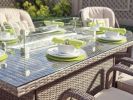Brown Wicker Patio Firepit  Dining Table (Table Only)(D0102HPKKGY)