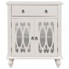 31.5'' Wood Accent Buffet Sideboard Storage Cabinet with Doors and Adjustable Shelf, Entryway Kitchen Dining Room(D0102HPKDSV)