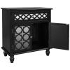 29.5'' Accent Storage Cabinet Wooden Cabinet with Decorative Mirror Door, Modern Sideboard for Entryway, Living Room(D0102HPKD07)