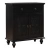 31.5'' Wood Accent Buffet Sideboard Storage Cabinet with Doors and Adjustable Shelf, Entryway Kitchen Dining Room(D0102HPKD9G)
