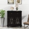 31.5'' Wood Accent Buffet Sideboard Storage Cabinet with Doors and Adjustable Shelf, Entryway Kitchen Dining Room(D0102HPKD9G)