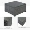9-piece Outdoor Patio Large Wicker Sofa Set, Rattan Sofa set for Garden, Backyard,Porch and Poolside, Gray wicker(D0102HPKDNU)