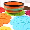 4PCS Anti-slip Silicone Trivet Mat Pot Holder Hot Pad Cup Mat Coaster, Wine(D0101H5CDM7)