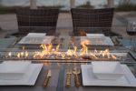Brown Wicker Patio Firepit  Dining Table (Table Only)(D0102HXV1KX)