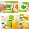 Desktop Waste Basket Office Trash Kitchen Storage Barrel Waste Bin Green(D0101H50UBV)