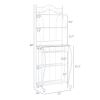 HODELY Lace White 5-Layer Light Walnut MDF Board With Wine Rack Iron Kitchen Shelves RT(D0102HEBZXU)